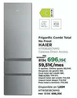El Corte Inglés Haier - frigorifico combo total no frost oferta