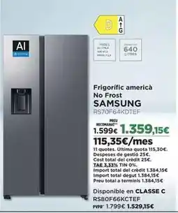 El Corte Inglés Samsung - frigorific america no frost oferta