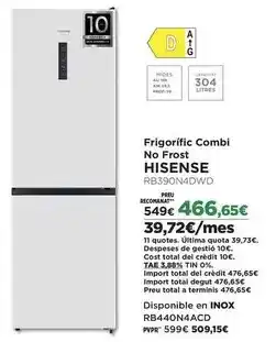El Corte Inglés Hisense - frigorífico combi no frost oferta