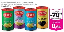 Sorli Serpis - olives farcides de llimona i pebre, benefit, anxova, anzoya lleugeres o negres sense pinyol oferta