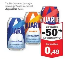 Sorli Aquarius - isotonic zero, taronja zero o pressec vermell oferta
