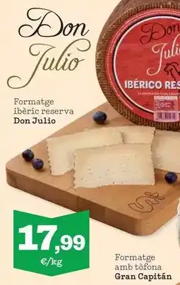 Sorli Don julio - formatge ibèric reserva oferta