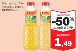 Sorli Granini - nectar sin de taronja o pinya oferta