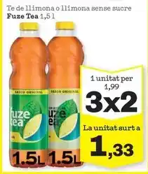 Sorli Fuze tea - te de llimona o llimona sense sucre oferta