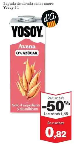 Sorli Yosoy - beguda de civada sense sucre oferta