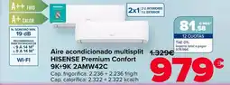 Carrefour Hisense - aire acondicionado multisplit premium confort 9k+9k 2amw42c oferta