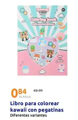 Action Libro para colorear kawaii con pegatinas oferta