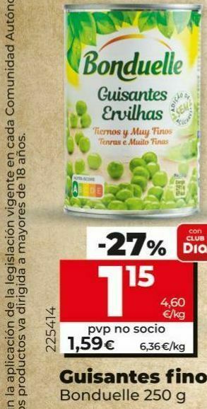 Dia Guisantes bonduelle oferta