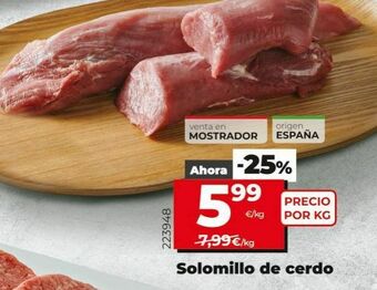 Dia Solomillo de cerdo oferta