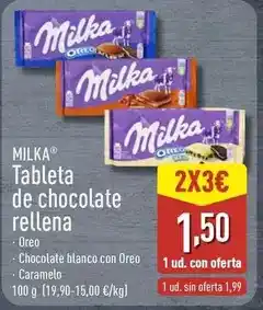ALDI Milka - tableta de chocolate rellena oferta