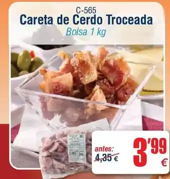 Careta de cerdo troceada