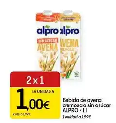 Dialprix Alpro - bebida de avena cremosa o sin azucar oferta