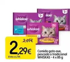 Dialprix Whiskas - comida gato ave, pescado o tradicional oferta