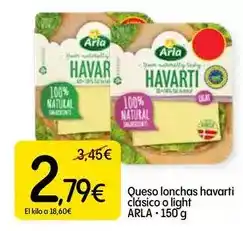 Dialprix Arla - queso lonchas havarti clasico o light oferta