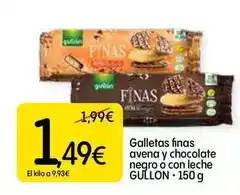 Dialprix Gullón - galletas finas avena y chocolate negro o con leche oferta