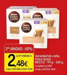 Dialprix Nestlé - variedad de cafés dolce gusto oferta