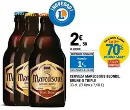 E.Leclerc Maredsous - cerveza blonde, brune o triple oferta