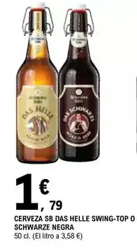 E.Leclerc Cerveza sb das helle swing-top o schwarze negra oferta