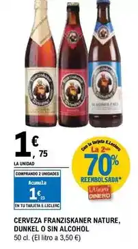 E.Leclerc Franziskaner - cerveza nature, dunkel o sin alcohol oferta