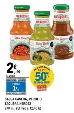 E.Leclerc Herdez - salsa casera, verde o taquera oferta