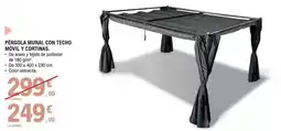 E.Leclerc Pergola mural con techo movil y cortinas oferta