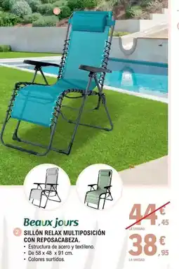 E.Leclerc Beaux jours - sillon relax multiposicion con reposacabeza oferta