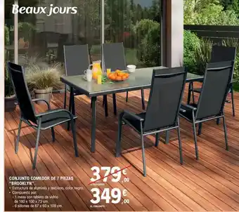 Beaux jours - conjunto comedor de 7 piezas brooklyn
