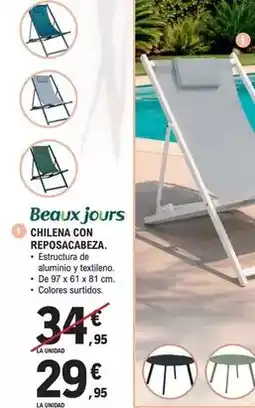 E.Leclerc Beaux jours - chilican con reposacabeza oferta