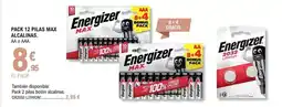 E.Leclerc Energizer - pack 12 pilas max alcalinas oferta