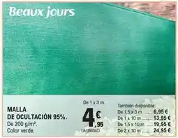 E.Leclerc Beaux jours - malla de ocultacion 95% oferta