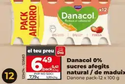 Dia Danone - danacol 0% azúcares añadidos de fresa oferta
