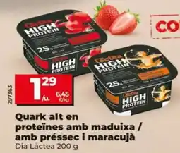 Dia Dia lactea - quark alto en proteínas con fresa/con melocotón y maracuyá oferta