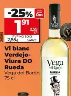 Dia Vega del barón - vino blanco verdejo-viura d.o. rueda oferta