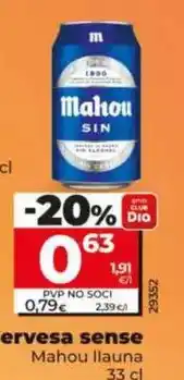 Dia Mahou - cerveza sin oferta