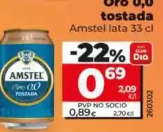 Dia Amstel - cerveza oro 0,0 tostada oferta
