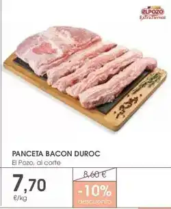 Supermercados Plaza Elpozo - panceta bacon duroc oferta