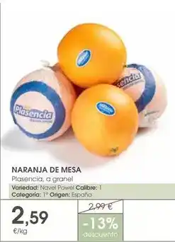 Supermercados Plaza Origen - naranja de mesa oferta