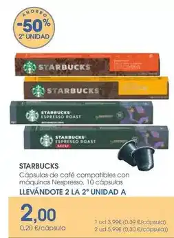 Supermercados Plaza Starbucks - capsulas de cafe compatibles con maquinas nespresso oferta