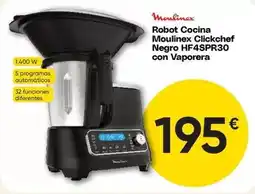 FROIZ Moulinex - robot cocina clickchef negro hf4spr30 con vaporera oferta