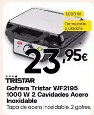 FROIZ Tristar - gofrera wf2195 1000 w 2 cavidades acero inoxidable oferta