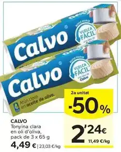 Caprabo Calvo - tonyina clara en oli d'oliva oferta