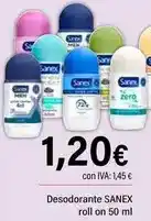 Cash Ifa Sanex - desodorante roll on oferta