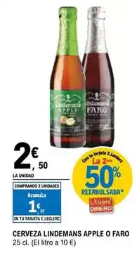E.Leclerc Lindemans - cerveza apple o faro oferta