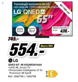 MediaMarkt LG QNED 65" 4K 65QNED81A6A oferta