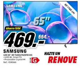 MediaMarkt SAMSUNG LED 65" 4K TU65U7025FKXXC oferta