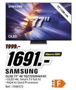 MediaMarkt SAMSUNG OLED 77" 4K TQ77593FAEXXC oferta