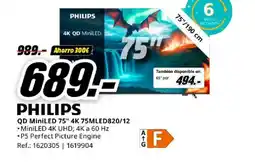 MediaMarkt PHILIPS QD MiniLED 75" 4K 75MLED820/12 oferta