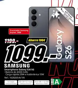 MediaMarkt SAMSUNG Smartphone Galaxy S26 5G oferta