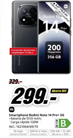 MediaMarkt Smartphone Redmi Note 14 Pro+ 5G oferta