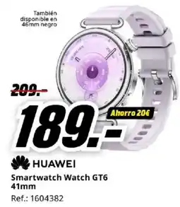 MediaMarkt HUAWEI Smartwatch Watch GT6 41mm oferta